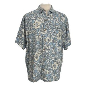Paradise Collection Men XL Shirt 100% Silk Hawaiian Tropical Vacation Beach Tiki